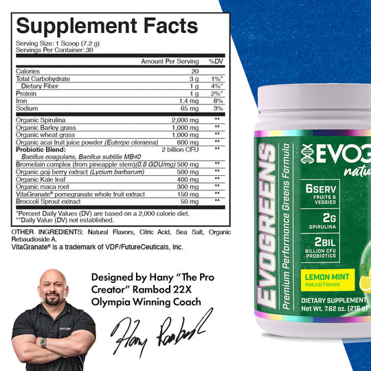 EVO GREENS 30 SERV BeFitnessMX